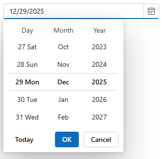DateEdit ScrollPicker