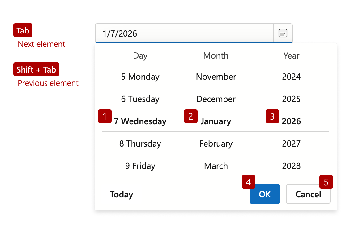 Date Edit - Tab Sequence in Adaptive Datepicker