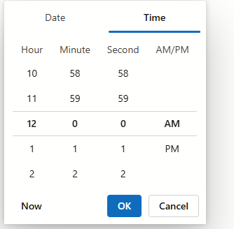 Date Edit - Time Section