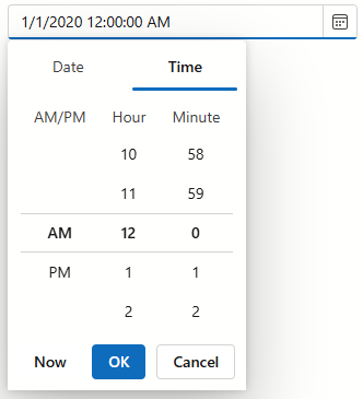 Date Edit - Time Section