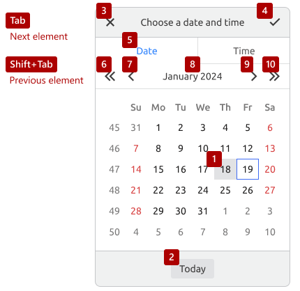 Date Edit - Tab Sequence in Calendar with Time Section