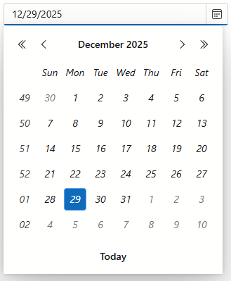 CSS Class for DropDown Body in Date Edit