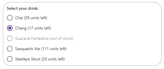 RadioGroup - Item Template