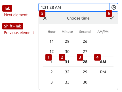 Time Edit - Tab Sequence in Time Picker