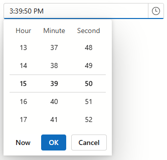 Scroll picker long time pattern