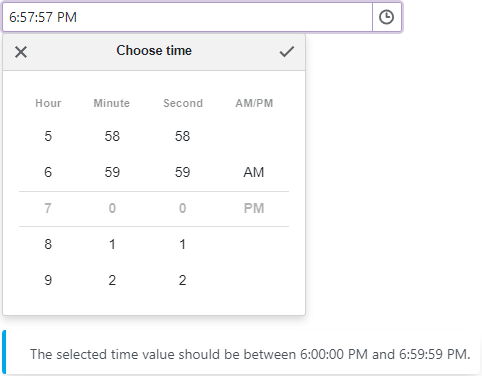 Time Edit - Time Range