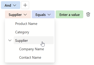 Filter Builder - Nested Fields