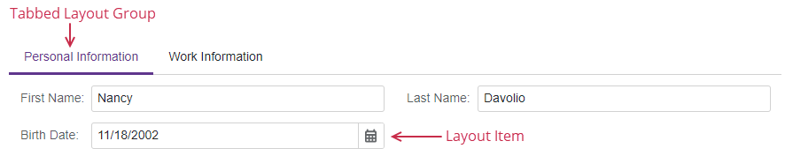 Tabbed groups