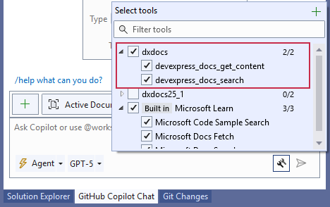 Enable DevExpress Documentation MCP Server Resources