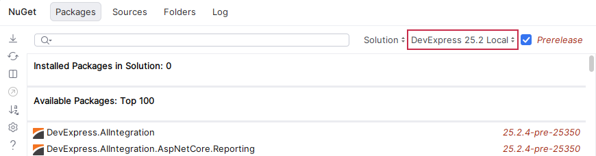 Visual Studio Add DevExpress Blazor NuGet Package