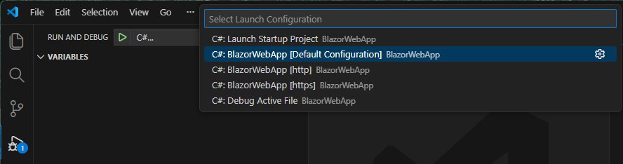 Select Project Configuration