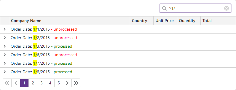 Grid Group Row Template