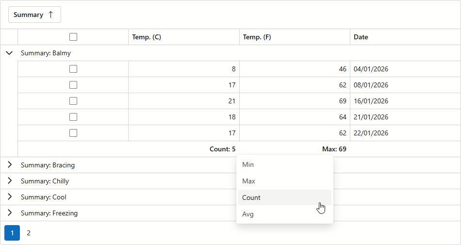 Grid Context Menu - Add Group Summaries