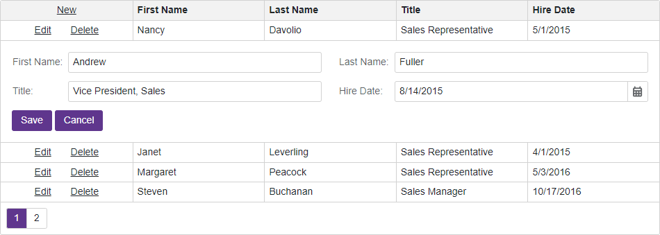 Blazor Grid Edit Form with Custom Buttons