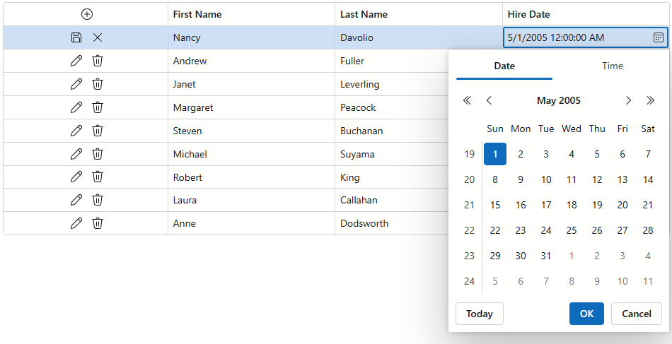 Date Edit in Grid with Apply and Cancel buttons