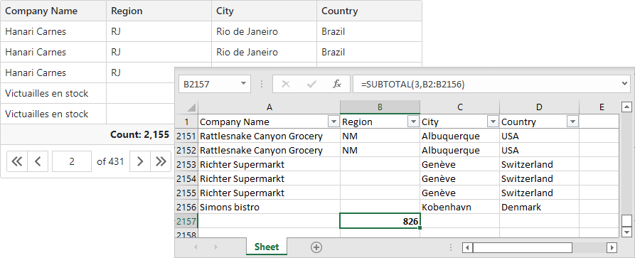 Grid - Blank cells are not counted