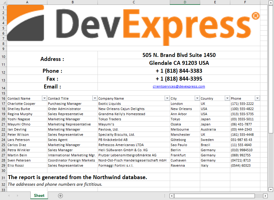 Grid - Custom header and footer in exported document