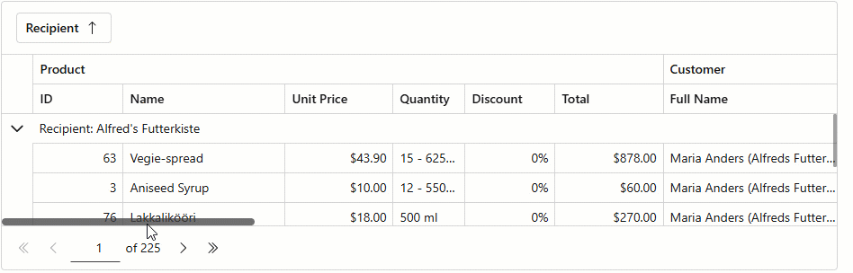 Horizontal Virtual Scrolling