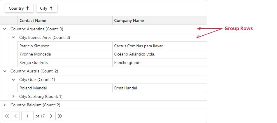 Blazor Grid Group Data