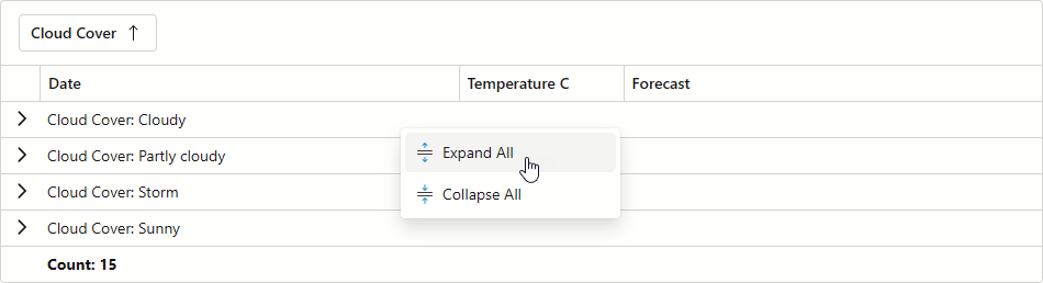 DevExpress Blazor Grid - Row Context Menus