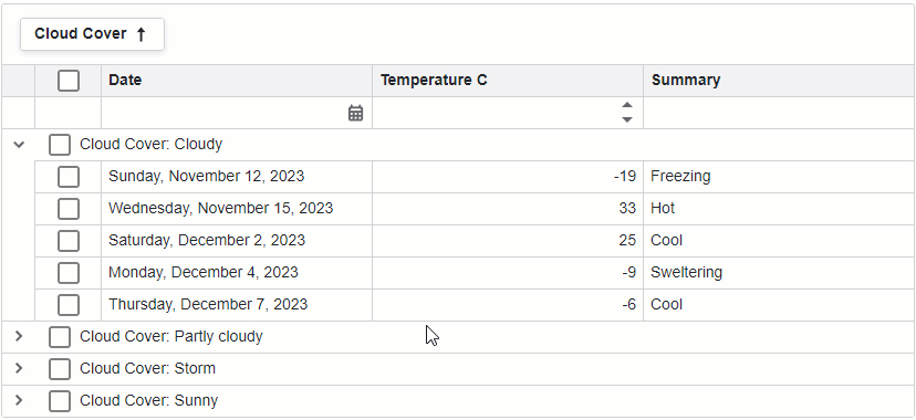 Custom Sorted Groups