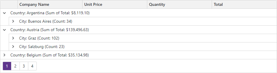 Blazor Grid - Summary Outside a Grid