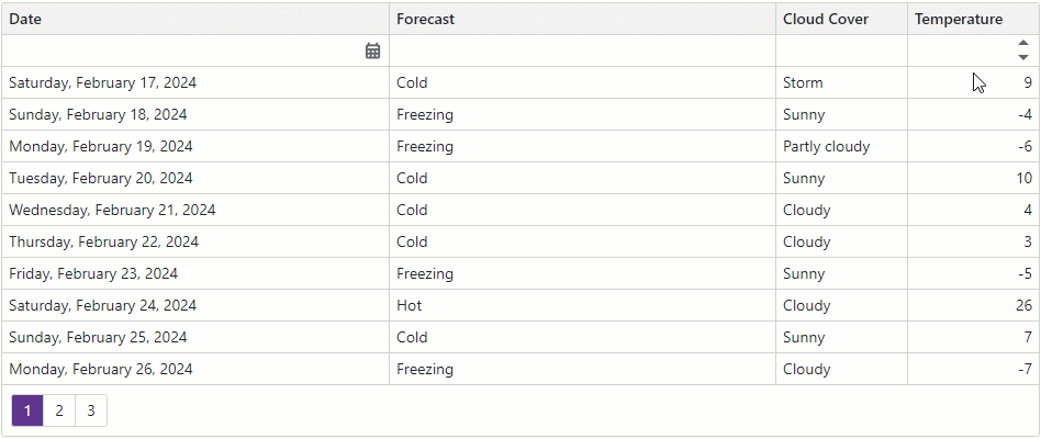 Get Started with Grid - Filter data