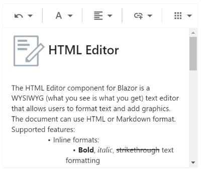 Html Editor - Adaptive Toolbar