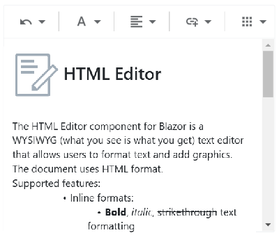 Html Editor - Adaptive Toolbar