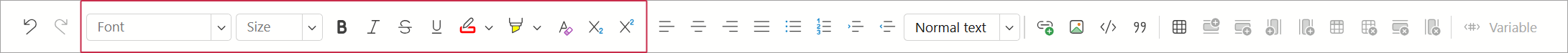 Html Editor - Toolbar Font Group