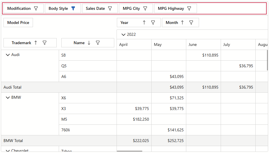 Data Shaping | Blazor | DevExpress Documentation
