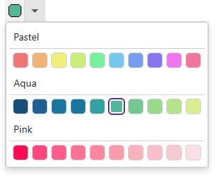 Ribbon color palette