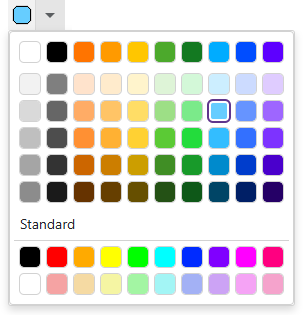 Ribbon color palette