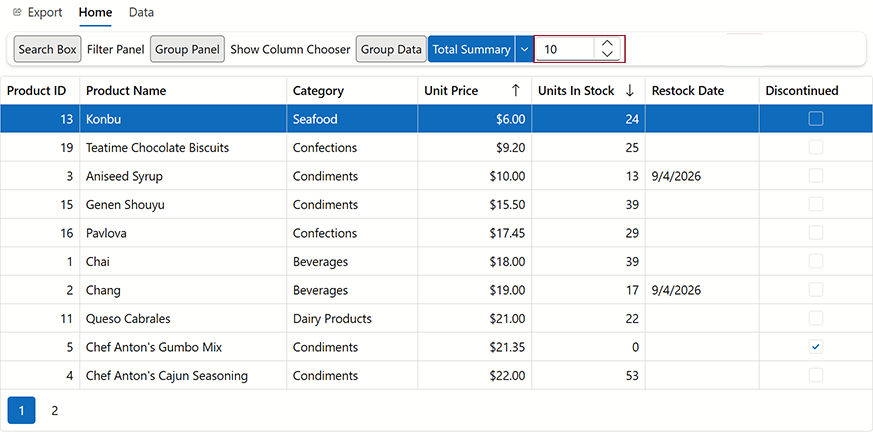 Get Started with Blazor Ribbon - Ribbon SpinEdit Items