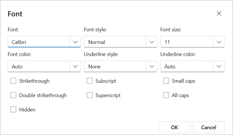 Font Dialog