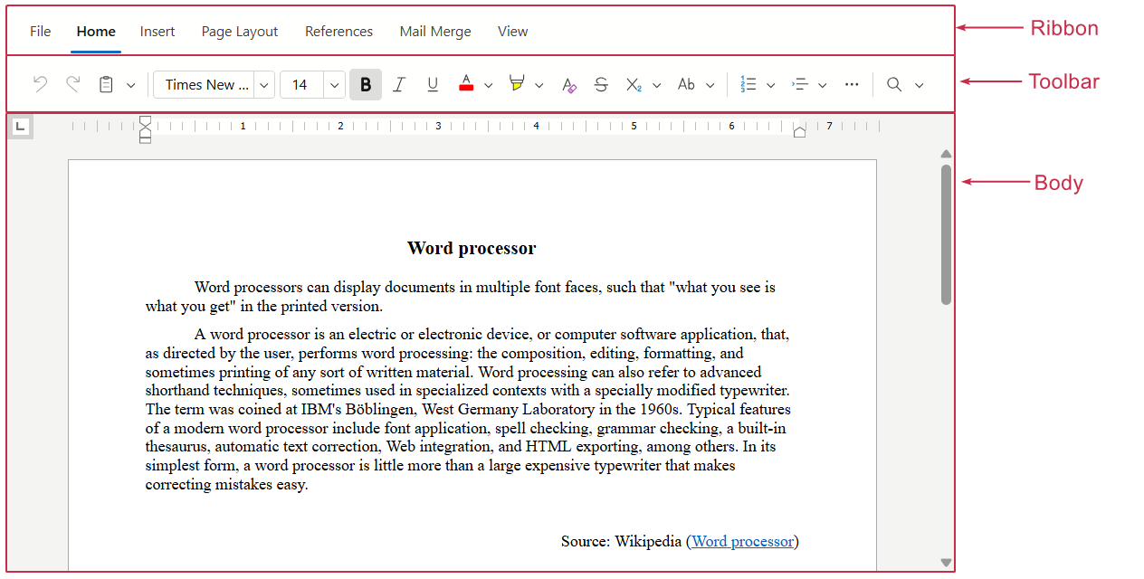 Rich Edit - Navigation Areas