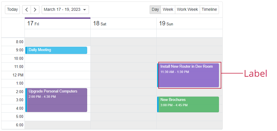 Scheduler - Appointment labels