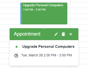 Scheduler - Default appointment tooltip