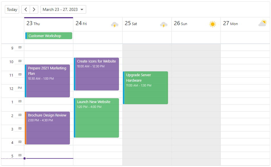 Scheduler - Date Header Template