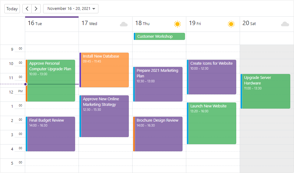 Scheduler - Date Header Template