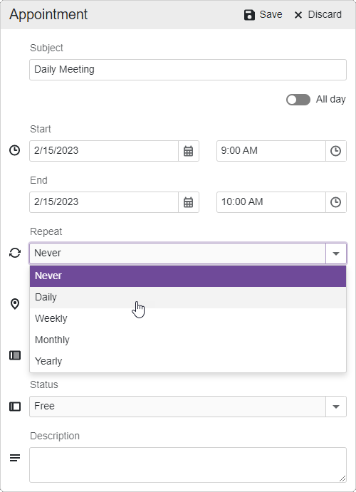 Get Started with Scheduler - An Appointment form