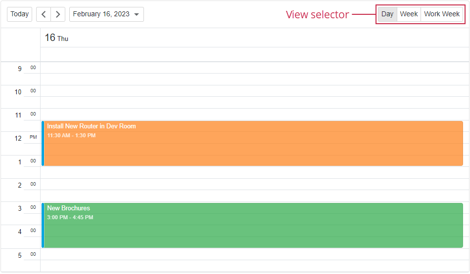 Get Started with Scheduler - Day view