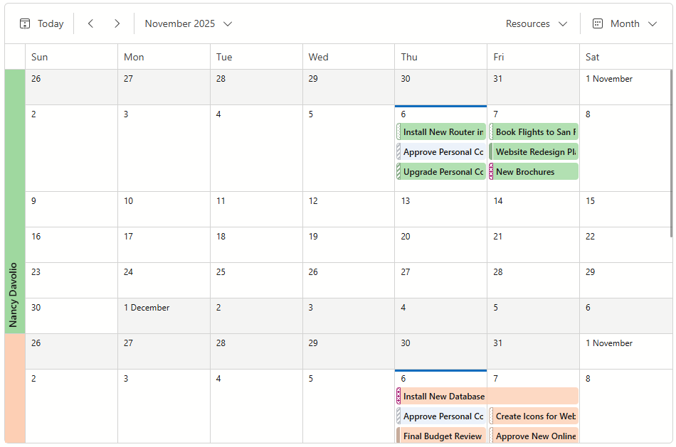 Scheduler Month View with Cell Height Restriction