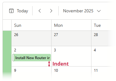 Timeline View with Margin
