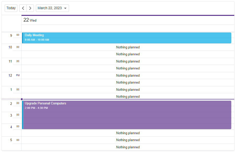 Scheduler Time Cell Template in Day View