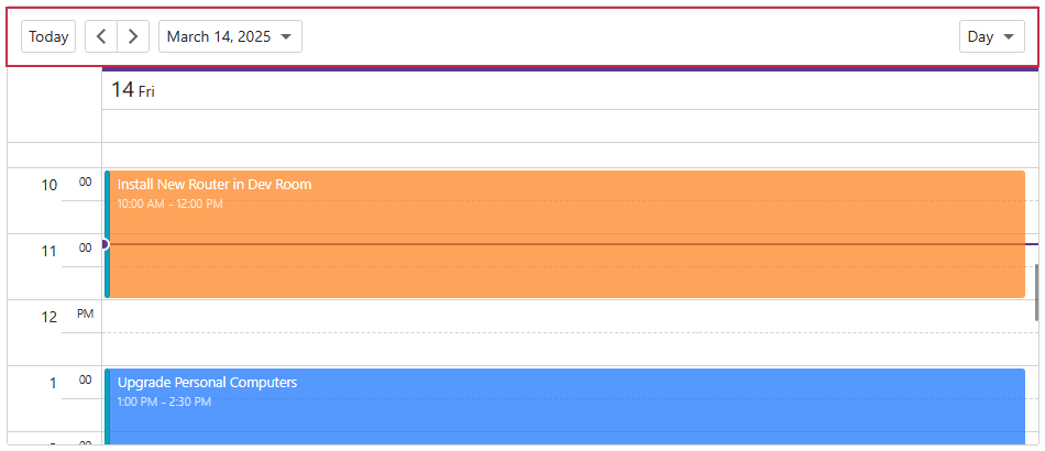 Scheduler - Toolbar