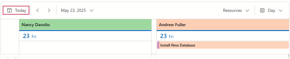 Blazor Scheduler Toolbar - Today
