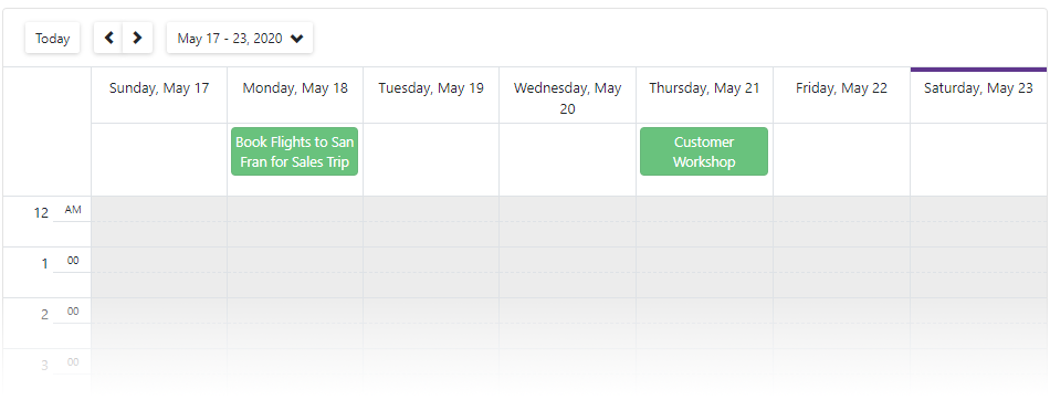 Scheduler - Week view