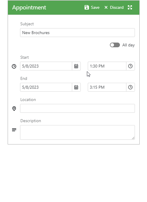 Compact Appointment Form