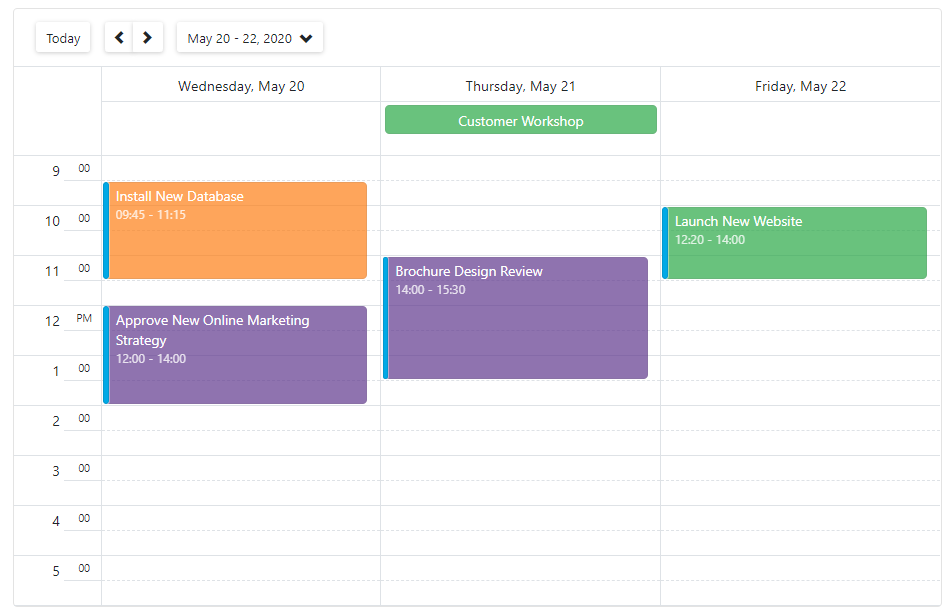 Scheduler - A day count in Day view